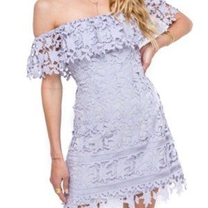 Astr the Label periwinkle off the shoulder dress